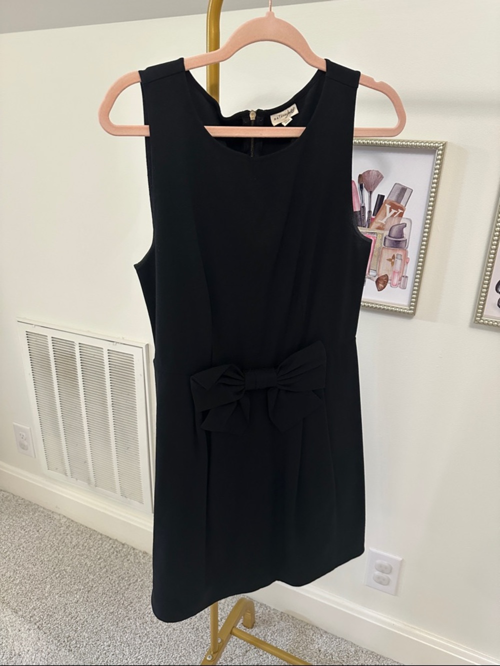 Maison Jules Black Sleeveless Mini Dress with Bow